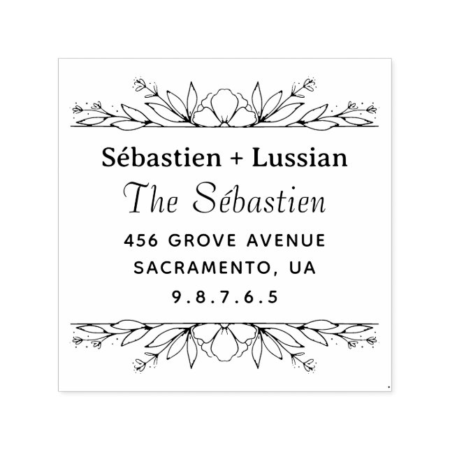 Round Wedding Self-inking Stamp (Design)