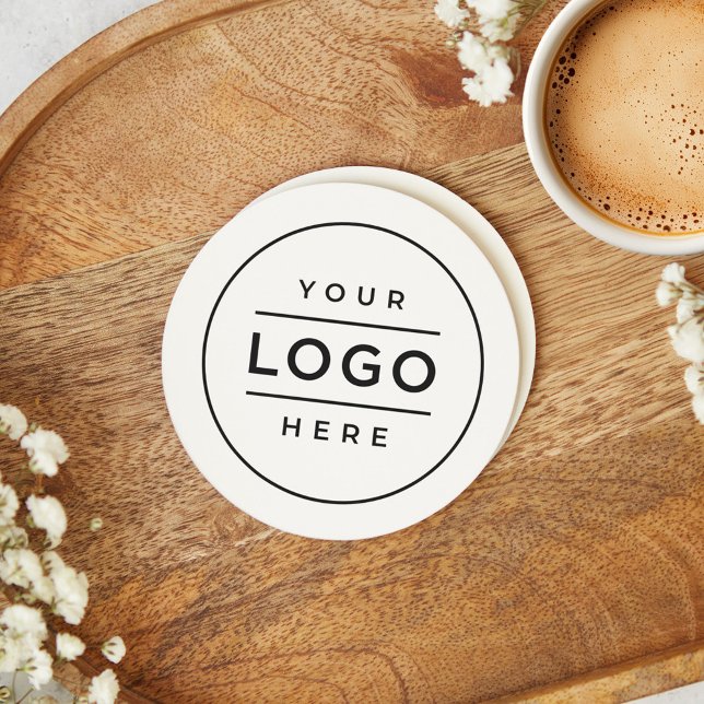 Round White Custom Business Logo Branded Round Paper Coaster (Creator Uploaded)