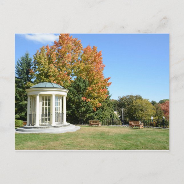 round white gazebo in autumn postcard (Front)