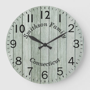 Round Wood Effect Large Clock