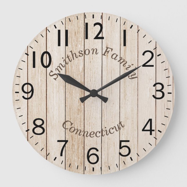 Round Wood Effect Large Clock (Front)