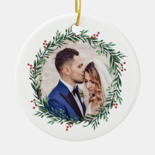 Round Wreath Ceramic Ornament