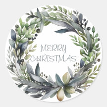Round Wreath Christmas Card