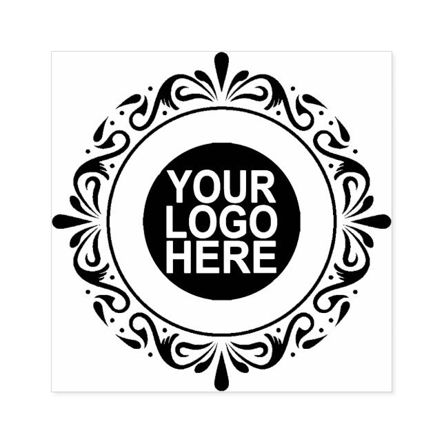 Round Wreath Custom Logo Or Image Rubber Stamp (Imprint)