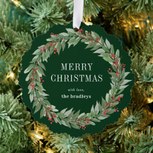 Round Wreath Ornament Christmas Card