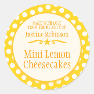 Round yellow cookie exchange baking gift stickers
