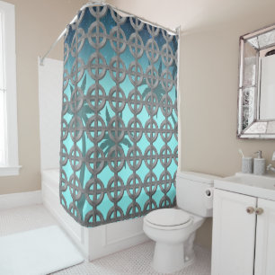 Roundabout Breeze Blocks Shower Curtain