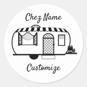 Rounded Caravan Trailer Thunder_Cove Classic Round Sticker