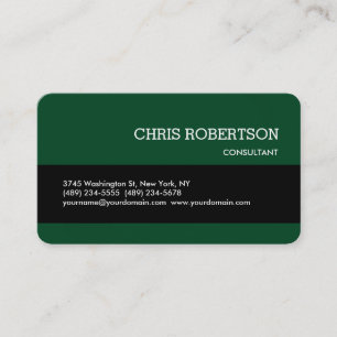 Rounded Corner Black Forest Green Business Card