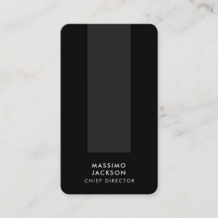 Rounded Corner Black Grey Vertical Minimalist Business Card