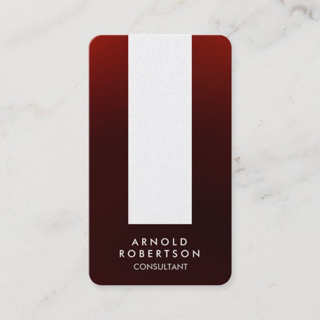 Rounded Corner Brown Red White Profile Card (Front)