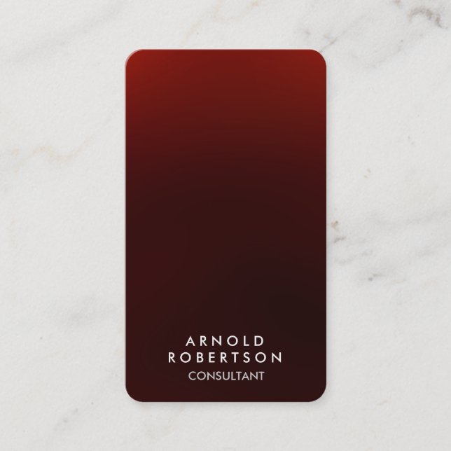 Rounded Corner Brownish Red Elegant Business Card (Front)