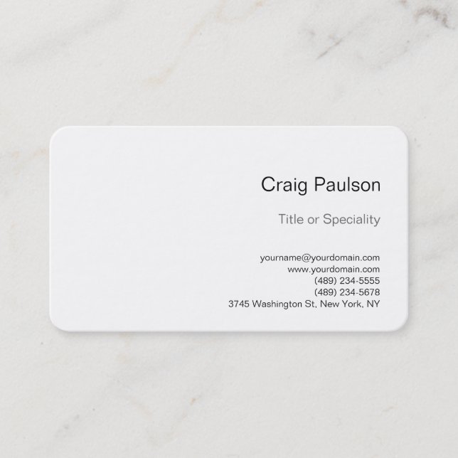 Rounded Corner Charming Black White Business Card (Front)
