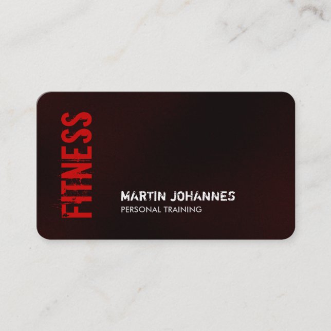 Rounded Corner Fitness Trainer Business Card (Front)