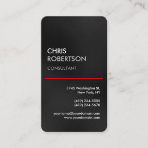 Rounded Corner Grey Red Attractive Business Card