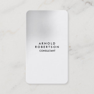 Rounded Corner Grey White Elegant Unique Business Card