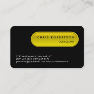 Rounded Corner Pattern Black Yellow Business Card