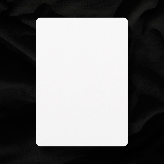 Rounded Corners 5" x 7" Plain White Blank Wedding Invitation (Blank white wedding invitation with rounded corners, on black background)