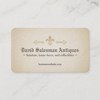 Rounded Corners Fleur-de-lis Vintage Look Business Card
