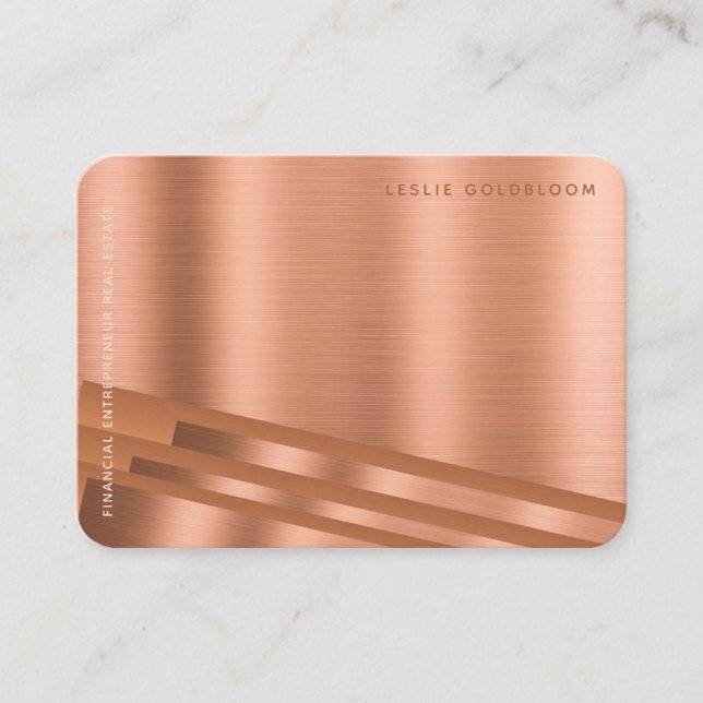 ROUNDED CORNERS THICK CARD COPPER METALLIC LOOK    (Front)