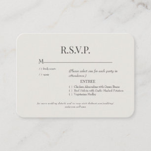 Rounded Cream Dinner Options Wedding Enclosure Card