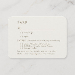 Rounded Cream Dinner Options Wedding Enclosure Card