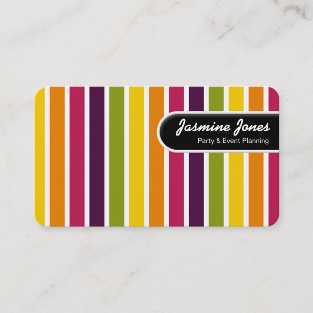 Rounded Edge Tag - Colour Stripes 03 (Round Cnrs) (Front)