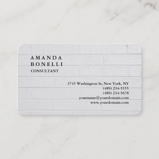 Rounded Exclusive Wall Trendy Minimalist Grey Business Card (Front)