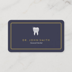 Rounded Frame Royal Blue Tooth Dental Appointment Card