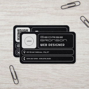 Rounded geometric fields modern  business card