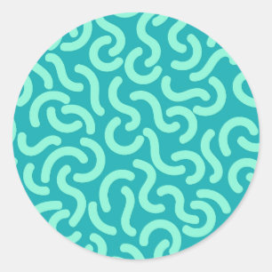 Rounded Lines Seamless Patterns Classic Round Sticker