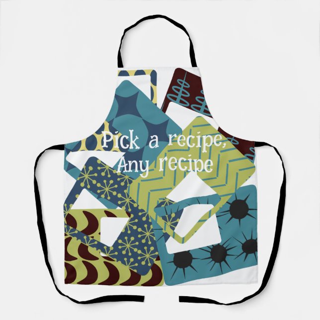 Rounded Mid-Century Modern Rectangles  Apron (Front)