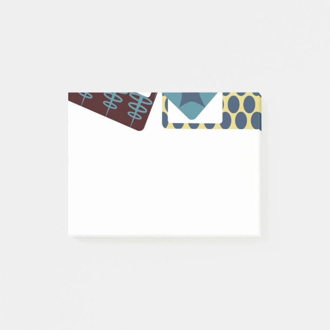 Rounded Mid-Century Modern Rectangles  Post-it Notes (Front)