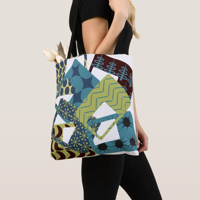 Rounded Mid-Century Modern Rectangles  Tote Bag (Close Up)