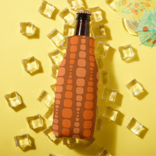 Rounded Orange Rectangles Bottle Cooler