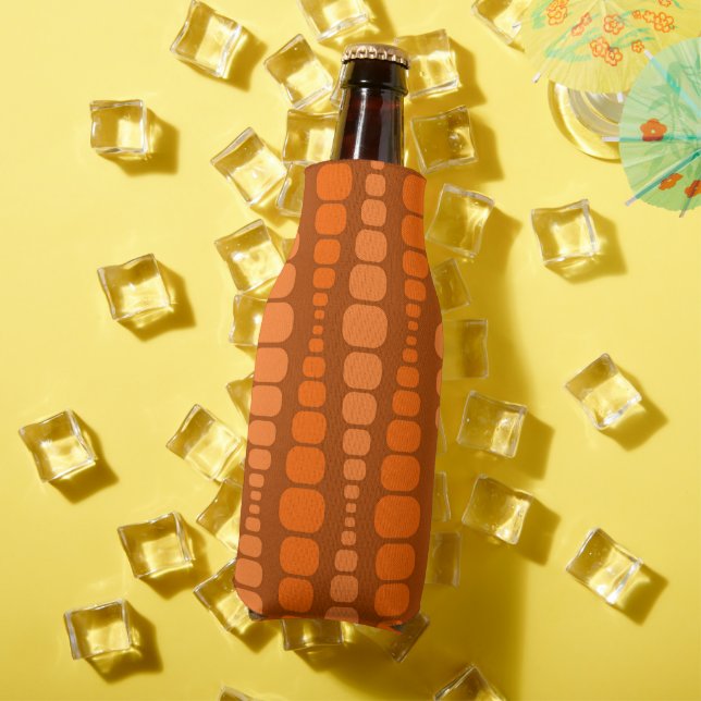 Rounded Orange Rectangles  Bottle Cooler (In Situ Summer)