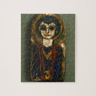 Rounded plaque, depicting Christ or a saint, late Jigsaw Puzzle