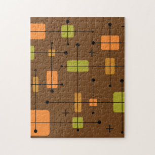 Rounded Rectangles Squares Earth Tones 2 Jigsaw Puzzle