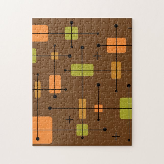 Rounded Rectangles Squares Earth Tones 2 Jigsaw Puzzle (Vertical)