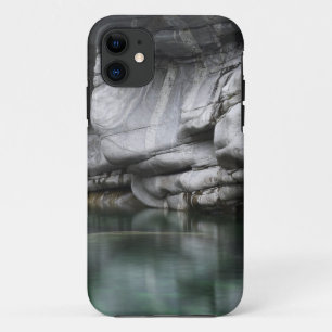 Rounded Rock Cliff by Verzasca River iPhone 11 Case