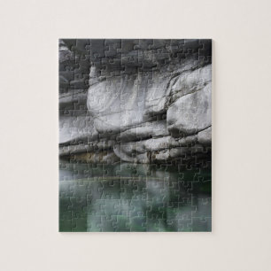 Rounded Rock Cliff by Verzasca River Jigsaw Puzzle