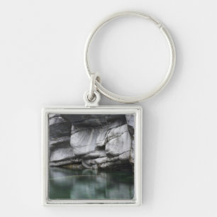Rounded Rock Cliff by Verzasca River Key Ring