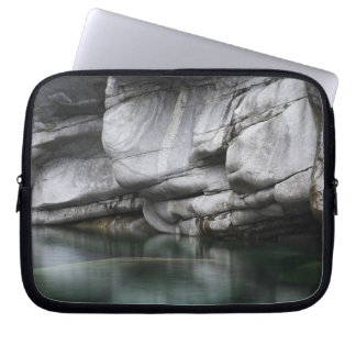 Rounded Rock Cliff by Verzasca River Laptop Sleeve