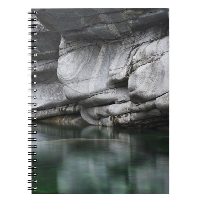 Rounded Rock Cliff by Verzasca River Notebook (Front)