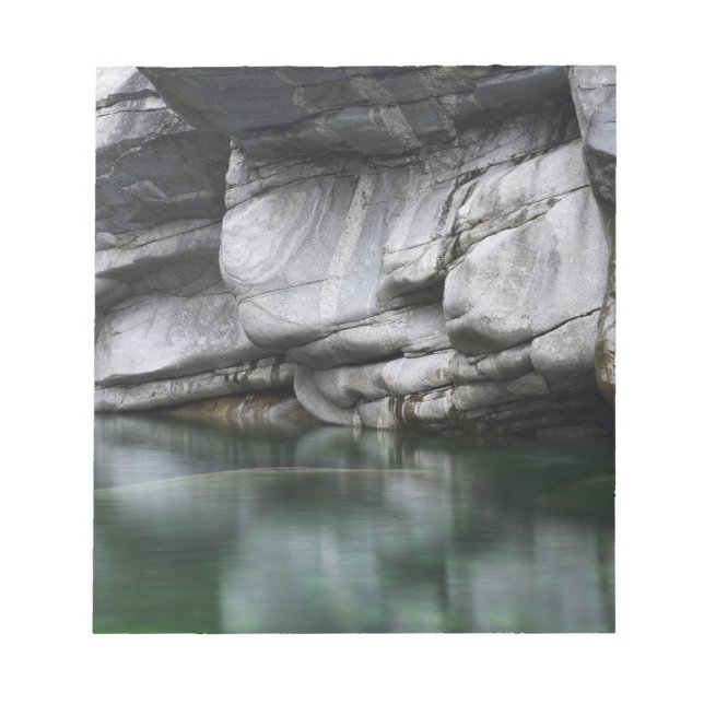 Rounded Rock Cliff by Verzasca River Notepad (Front)