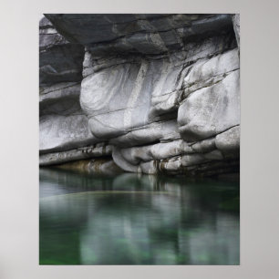 Rounded Rock Cliff by Verzasca River Poster