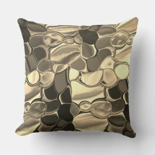 Rounded shapes in bronze colour, clear gold, gloss cushion
