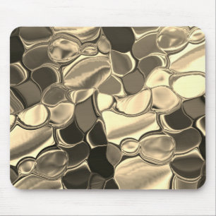 Rounded shapes in bronze colour, glossy light gold mouse pad