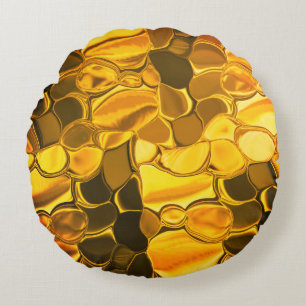 Rounded shapes in golden color, glossy very gold? round cushion