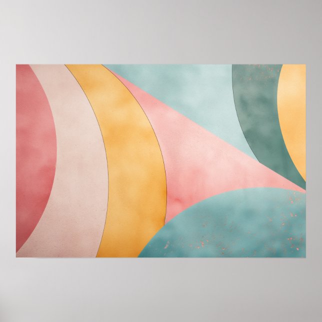 Rounded shapes in pale colours with copy space poster (Front)